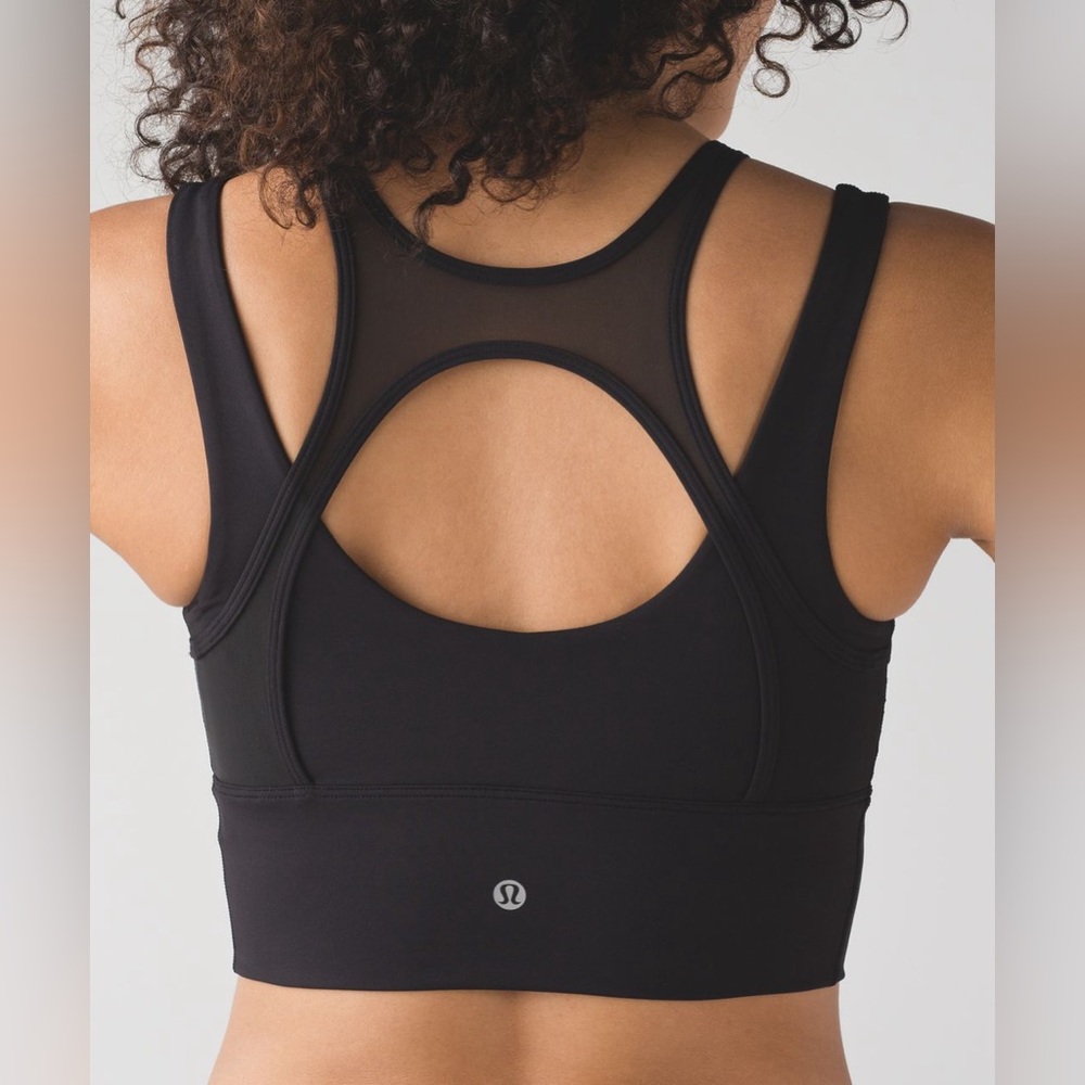 Lululemon Double Tap Long Line Bra - Black size 4 - Picture 2 of 8